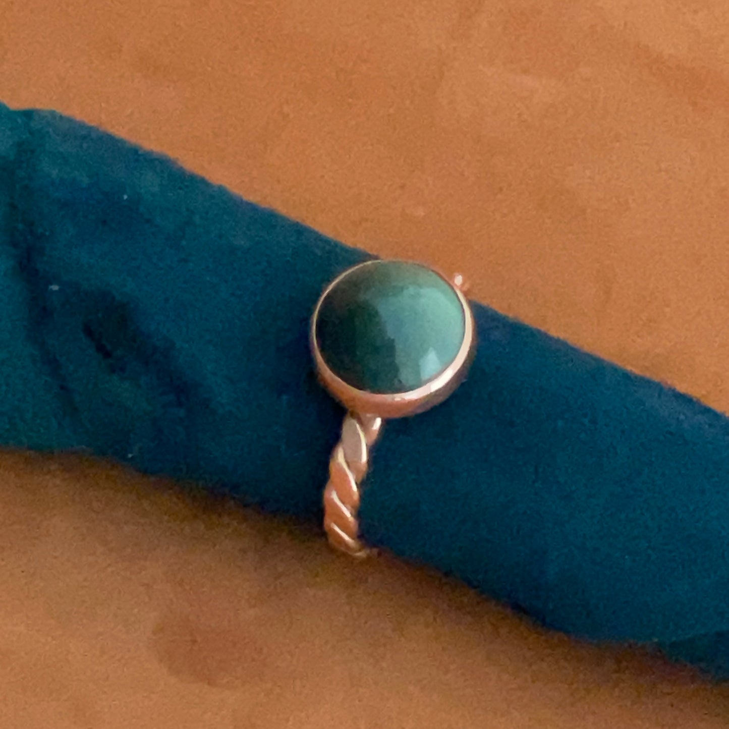 Buna: The Stone Set Twisted Copper Ring