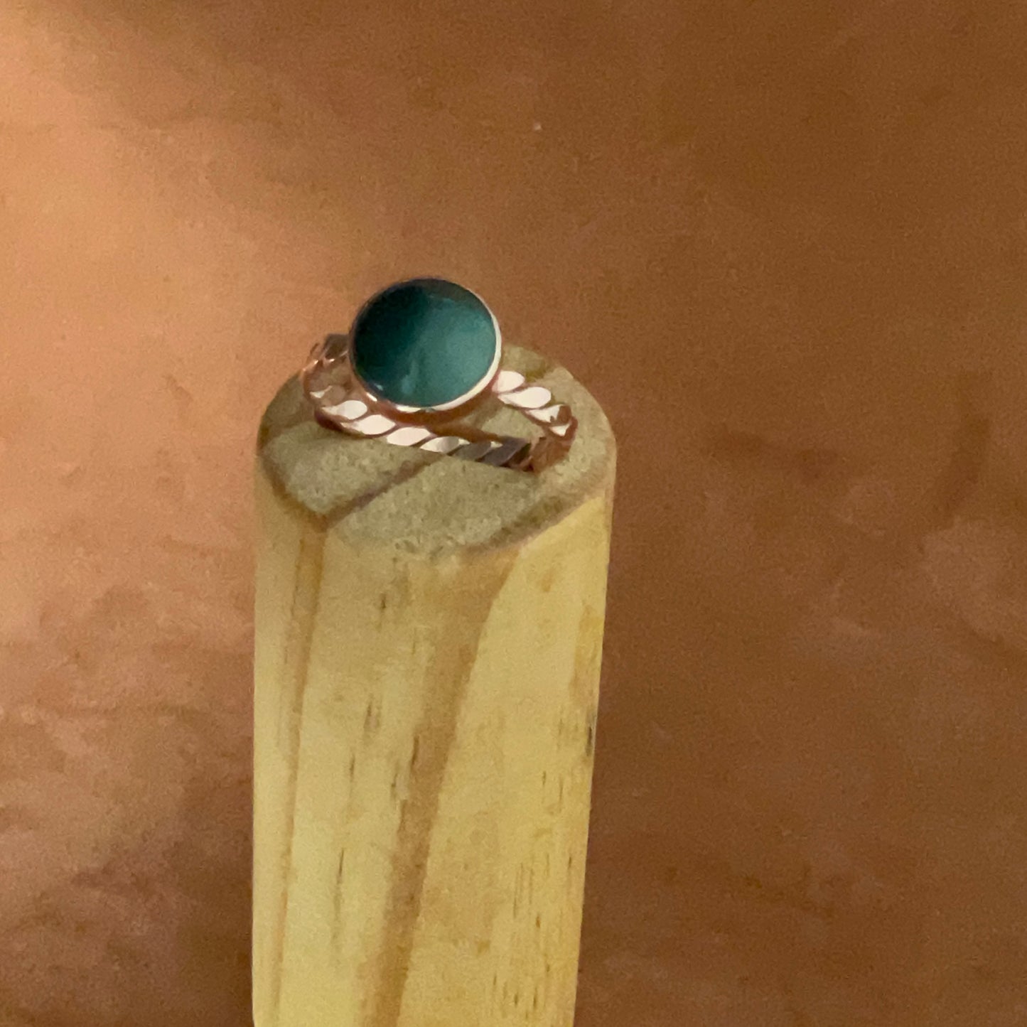 Buna: The Stone Set Twisted Copper Ring