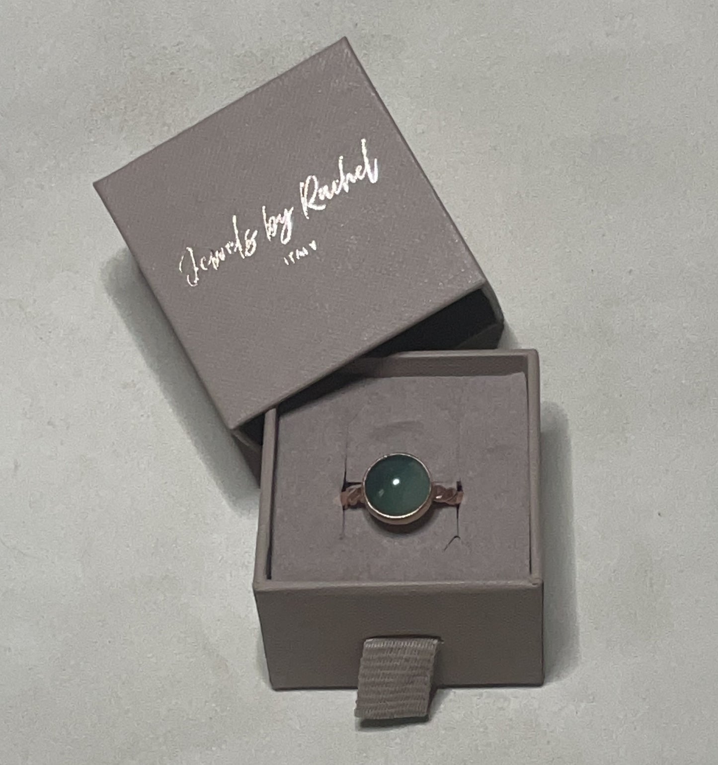 Buna: The Stone Set Twisted Copper Ring