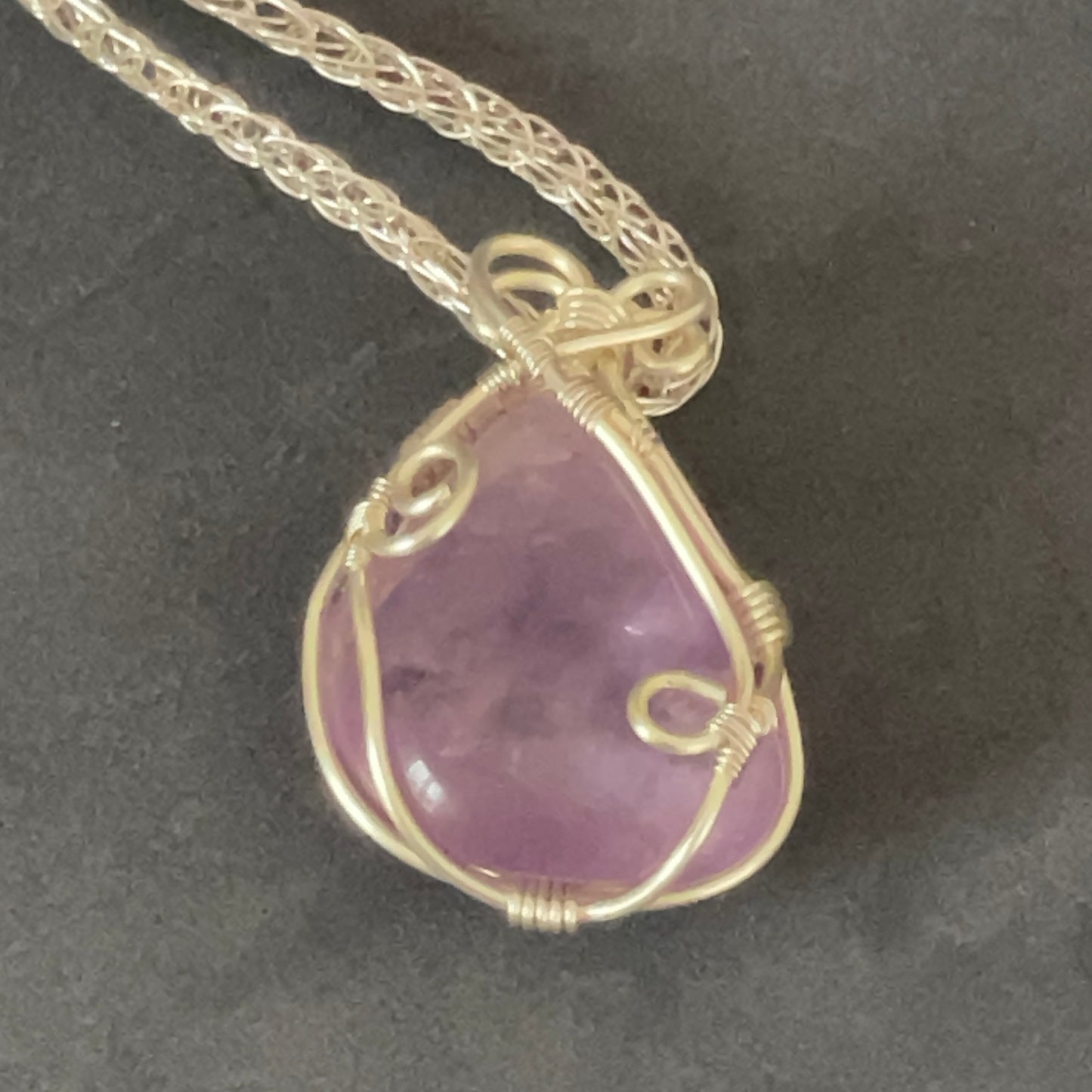Grár: Amethyst & Silver Viking Knit Necklace