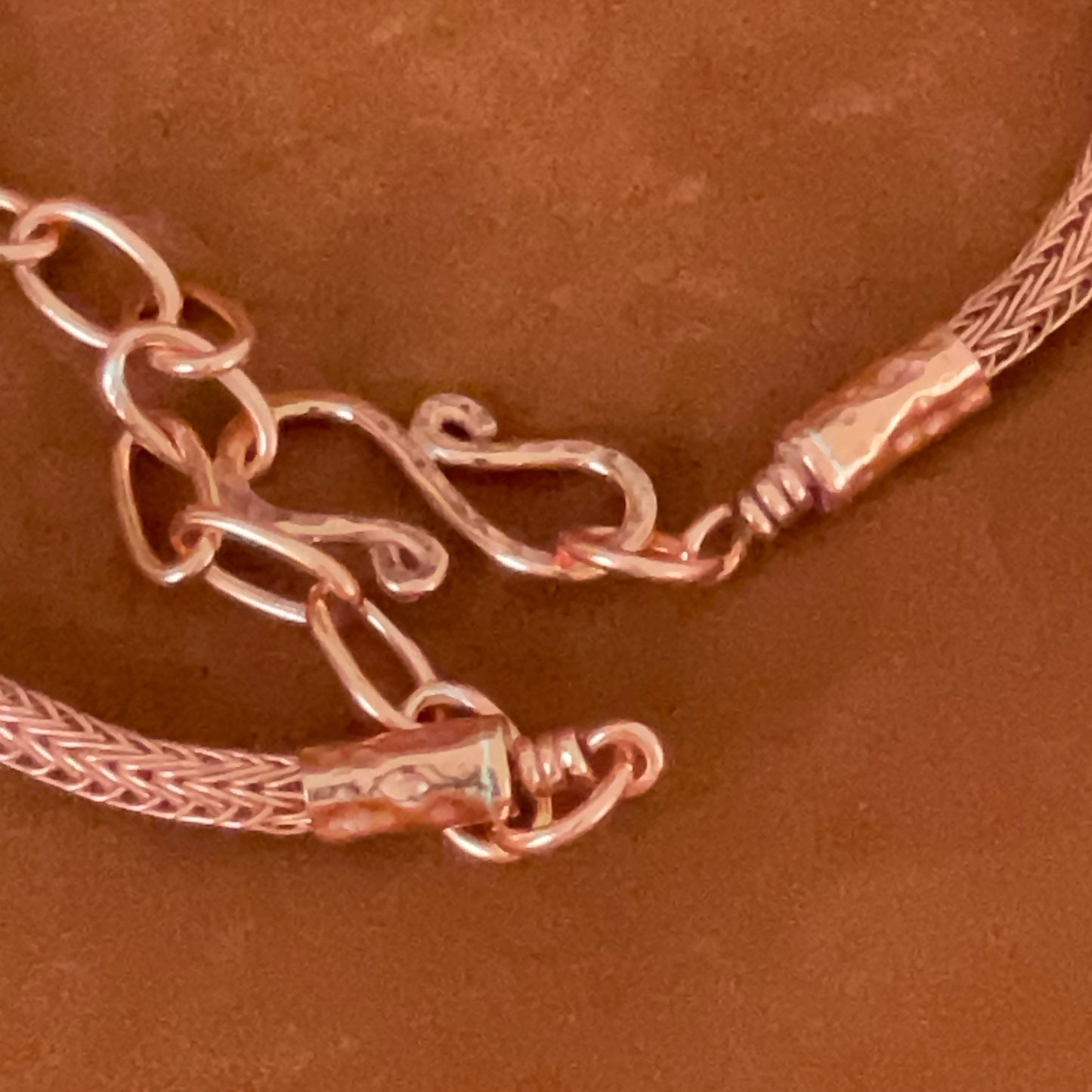 Rauðr: Red Jasper & Copper Viking Knit Necklace